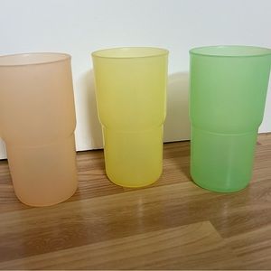 3 Vintage Tupperware Stacking Tumbler Drinking Glasses